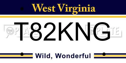T82KNG West Virginia License Plate