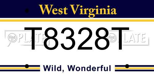 T8328T West Virginia License Plate