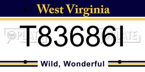 T83686I West Virginia License Plate