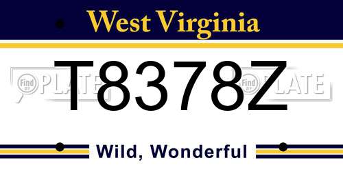 T8378Z West Virginia License Plate