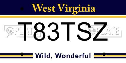 T83TSZ West Virginia License Plate