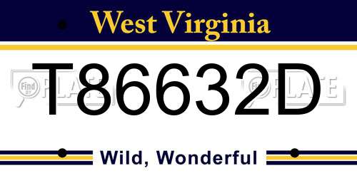 T86632D West Virginia License Plate