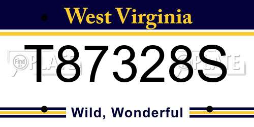 T87328S West Virginia License Plate