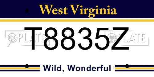 T8835Z West Virginia License Plate