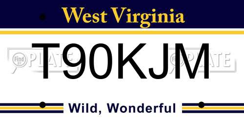 T90KJM West Virginia License Plate