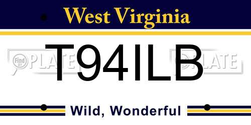 T94ILB West Virginia License Plate