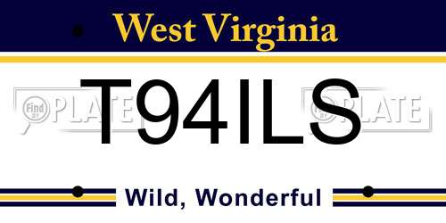 T94ILS West Virginia License Plate