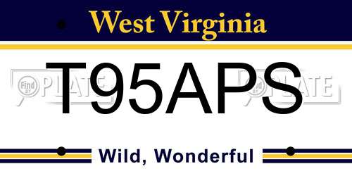 T95APS West Virginia License Plate