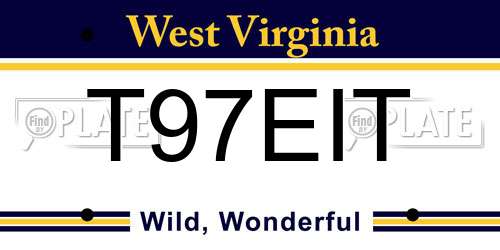 T97EIT West Virginia License Plate