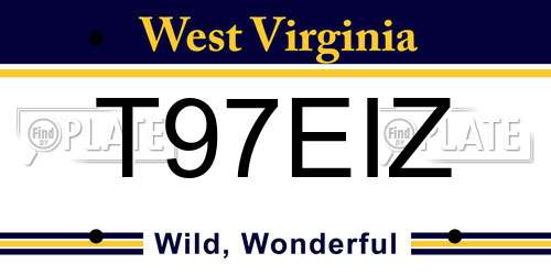 T97EIZ West Virginia License Plate