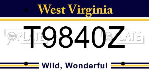 T9840Z West Virginia License Plate