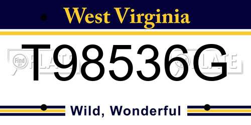 T98536G West Virginia License Plate