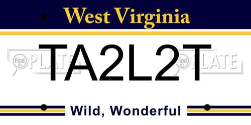 TA2L2T West Virginia License Plate