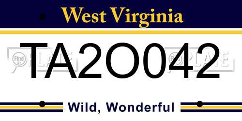 TA2O042 West Virginia License Plate