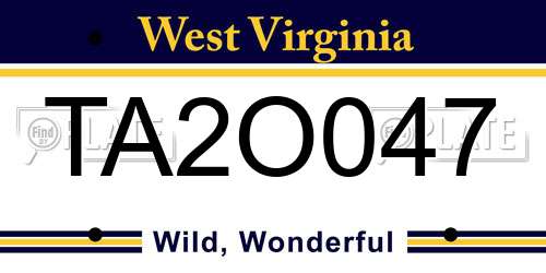 TA2O047 West Virginia License Plate