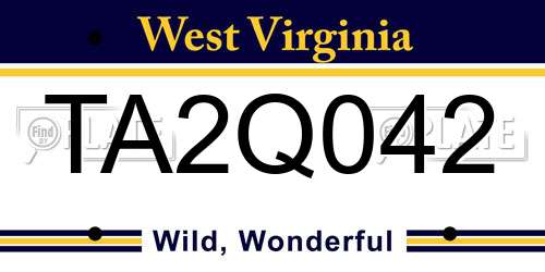 TA2Q042 West Virginia License Plate