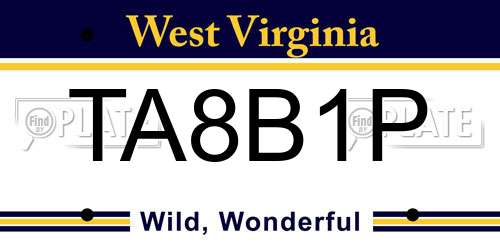 TA8B1P West Virginia License Plate