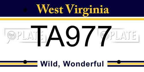 TA977 West Virginia License Plate