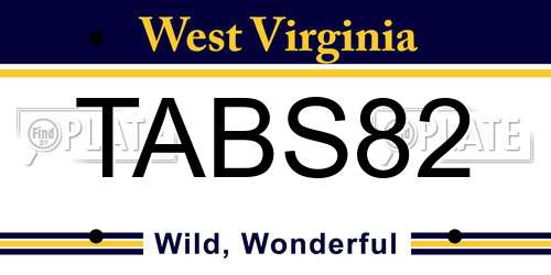 TABS82 West Virginia License Plate