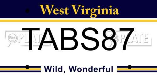 TABS87 West Virginia License Plate