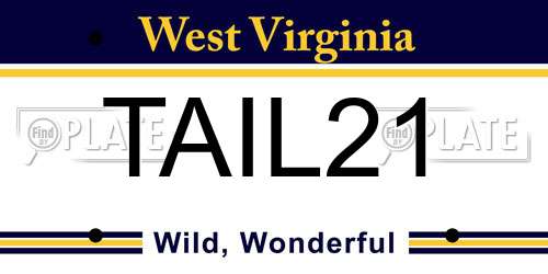 TAIL21 West Virginia License Plate