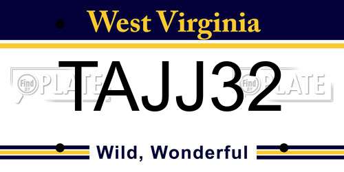 TAJJ32 West Virginia License Plate