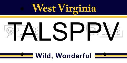 TALSPPV West Virginia License Plate