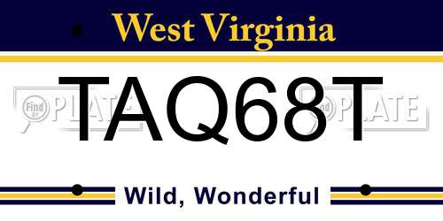 TAQ68T West Virginia License Plate