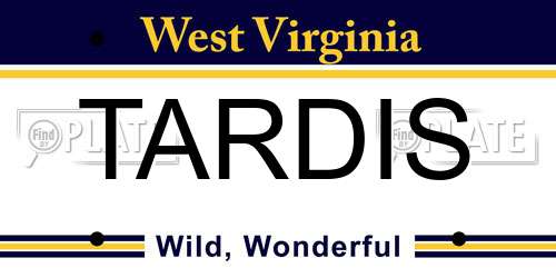 TARDIS West Virginia License Plate