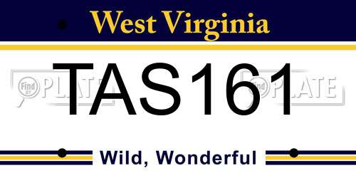 TAS161 West Virginia License Plate