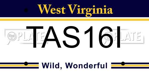 TAS16I West Virginia License Plate