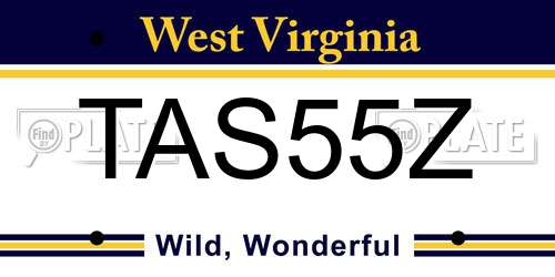 TAS55Z West Virginia License Plate