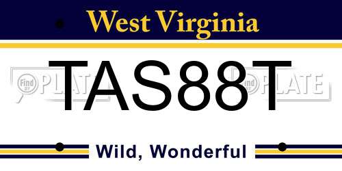 TAS88T West Virginia License Plate
