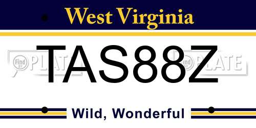 TAS88Z West Virginia License Plate