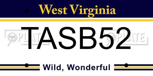 TASB52 West Virginia License Plate