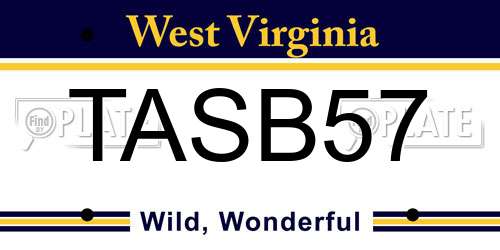 TASB57 West Virginia License Plate