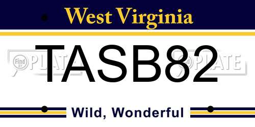 TASB82 West Virginia License Plate