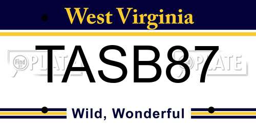 TASB87 West Virginia License Plate