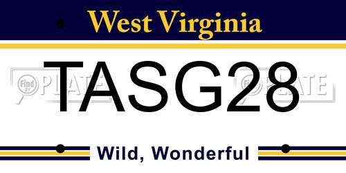 TASG28 West Virginia License Plate