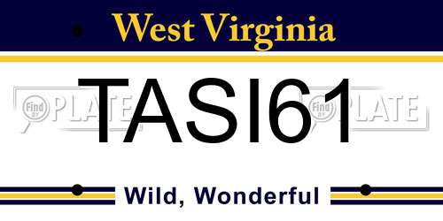 TASI61 West Virginia License Plate