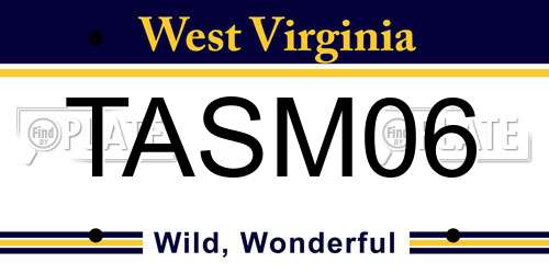 TASM06 West Virginia License Plate