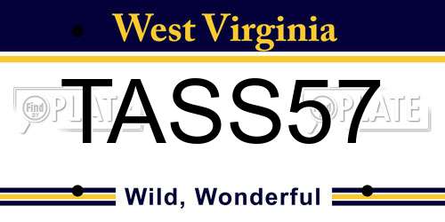 TASS57 West Virginia License Plate