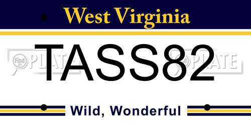 TASS82 West Virginia License Plate