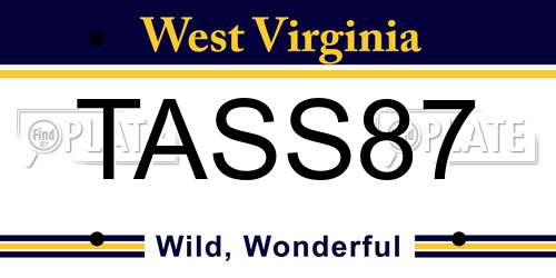 TASS87 West Virginia License Plate