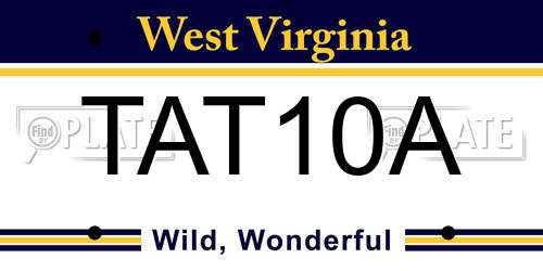 TAT10A West Virginia License Plate