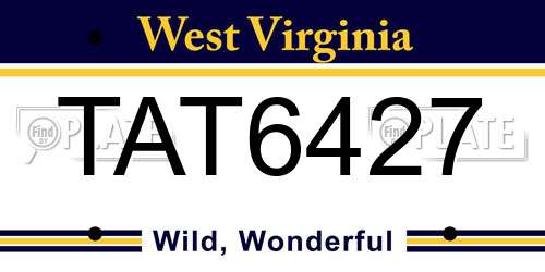 TAT6427 West Virginia License Plate