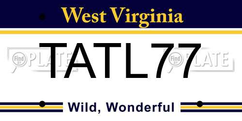 TATL77 West Virginia License Plate