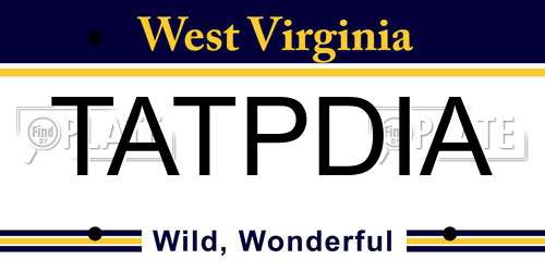 TATPDIA West Virginia License Plate