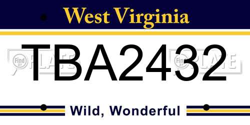 TBA2432 West Virginia License Plate