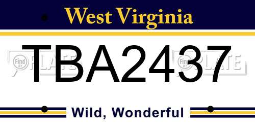 TBA2437 West Virginia License Plate